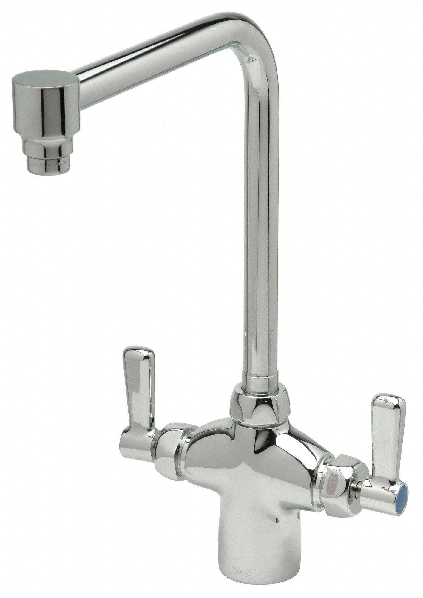Laboratory Faucet: Faucet, Single-Post, For Cold Water/Hot Water Media, 2 Handles, Lever, Std