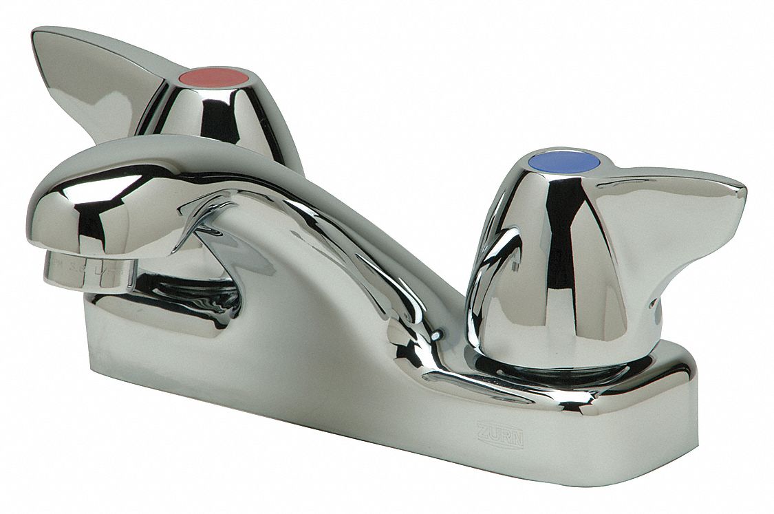 ZURN Chrome, Low Arc, Bathroom Sink Faucet, Manual Faucet Activation, 2