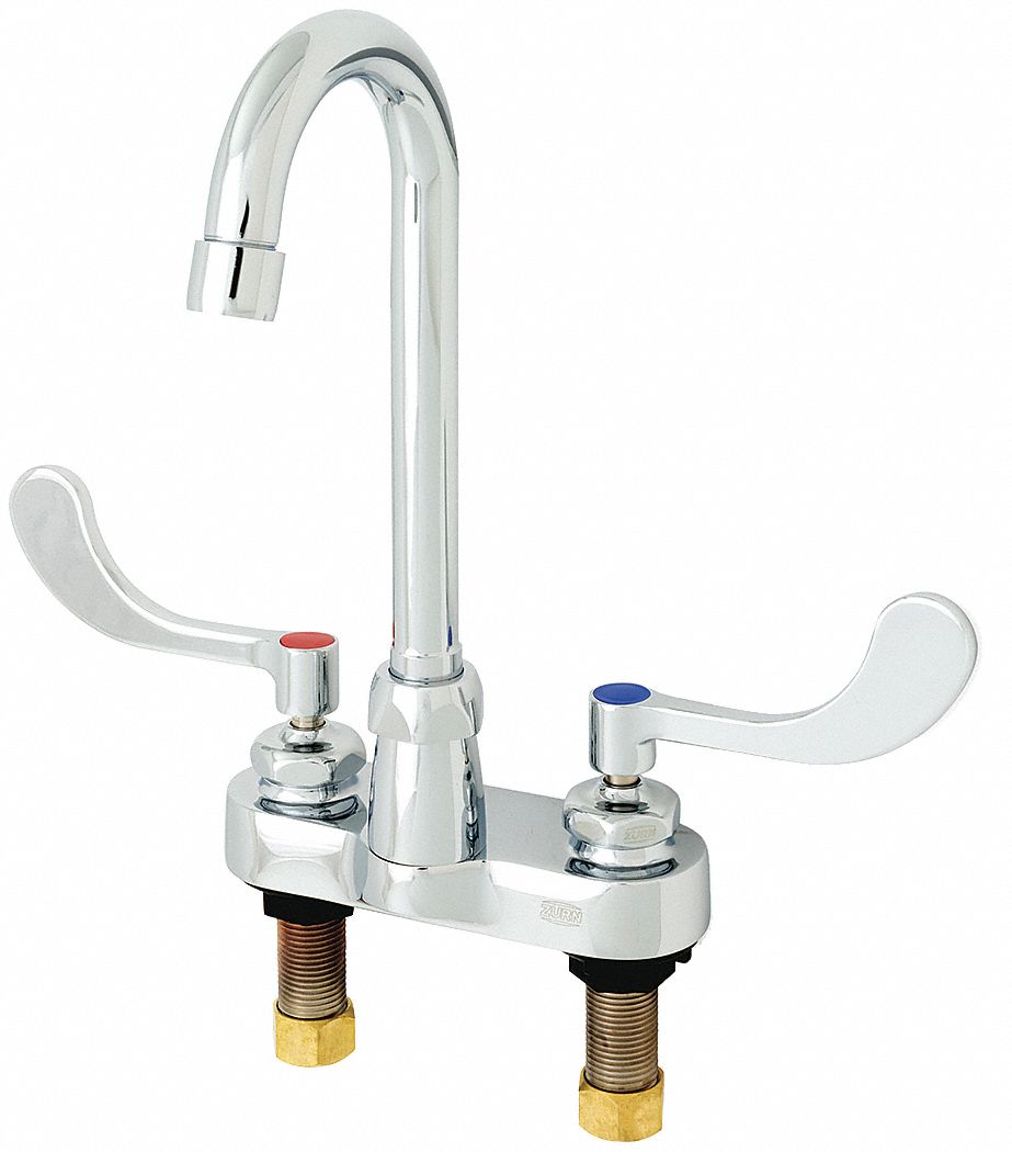 GOOSENECK KITCHEN/BATHROOM FAUCET: ZURN, AQUASPEC, CHROME FINISH, 0.5 GPM, ADA