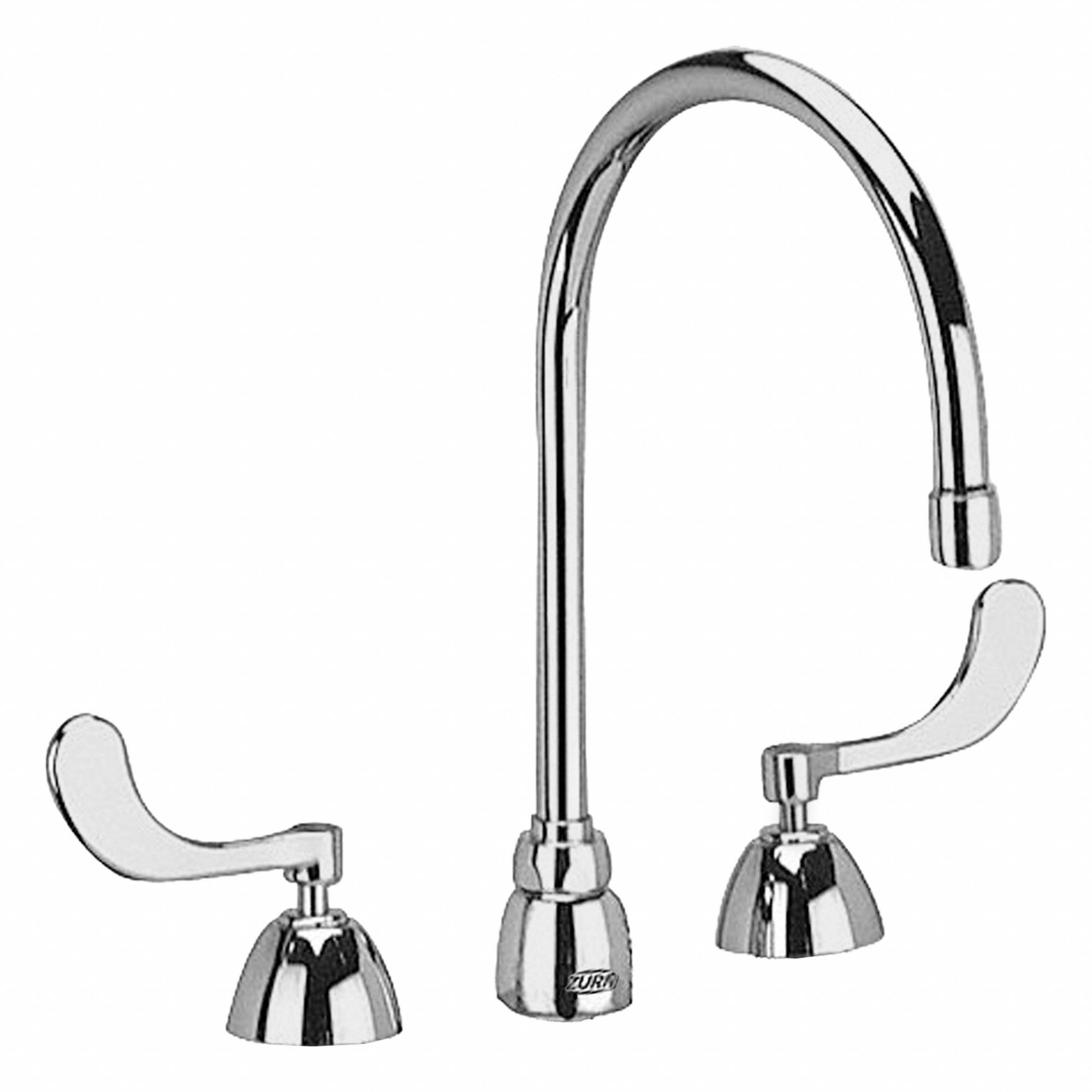 Gooseneck Kitchen/Bathroom Faucet: AquaSpec®, Brass, Widespread, Deck, 3 Mounting Holes, Chrome