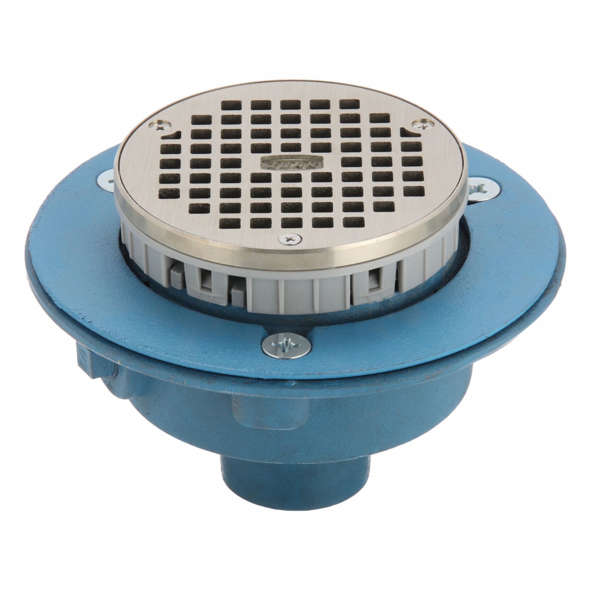 Floor Drain: 5 in Overall Dia, 2 in Nominal Pipe Size, Cast Iron, Nickel Bronze, Slotted, Round