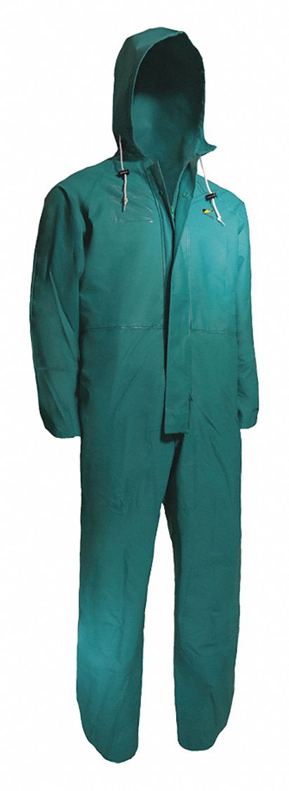 Rain Coverall, Unrated, Green, XL