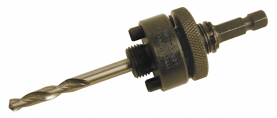 HOLE SAW ARBOUR, QUICK CHANGE, ⅝"-18 THREAD, HEX SHANK, INCLUDES PILOT BIT