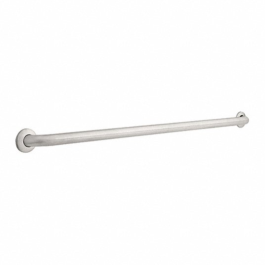 Grab Bar: Concealed Wall Mount, Stainless Steel, Silver, Stainless Steel Tubing Frame