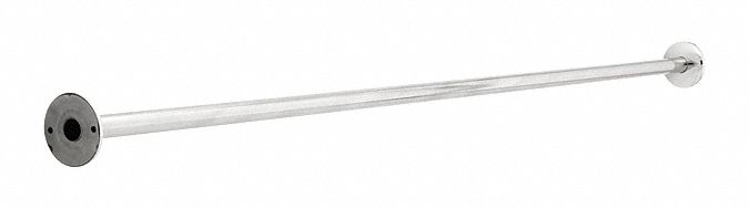 60 inL x 1 inD Bright Stainless Steel Shower Rod, Includes: (4) Screws ...