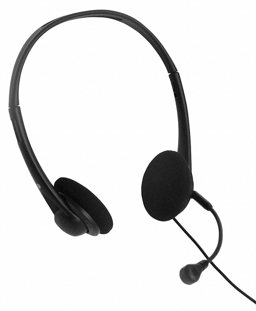 Telephone Headset: Binaural, Black, Plastic, 2.5mm Audio/Hands Free Jack