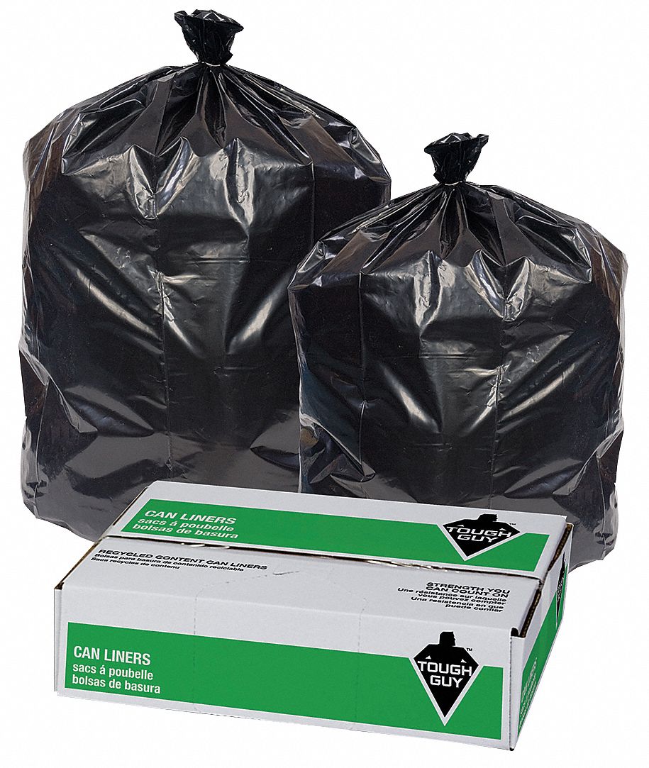 Plasticplace Bolsas de basura de 25-30 galones │ 1.6 mil │ Revestimientos  negros para botes de basura │ 30 pulgadas x 36 pulgadas (100 cajas)