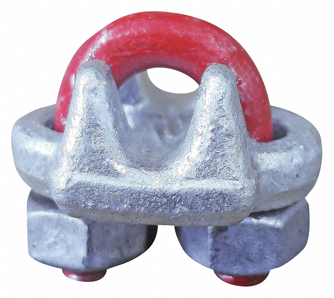 WIRE ROPE U-BOLT CLIP, ¼ IN COMPATIBLE ROPE DIA, 4¾ IN ROPE TURNBACK L, STEEL, FORGED