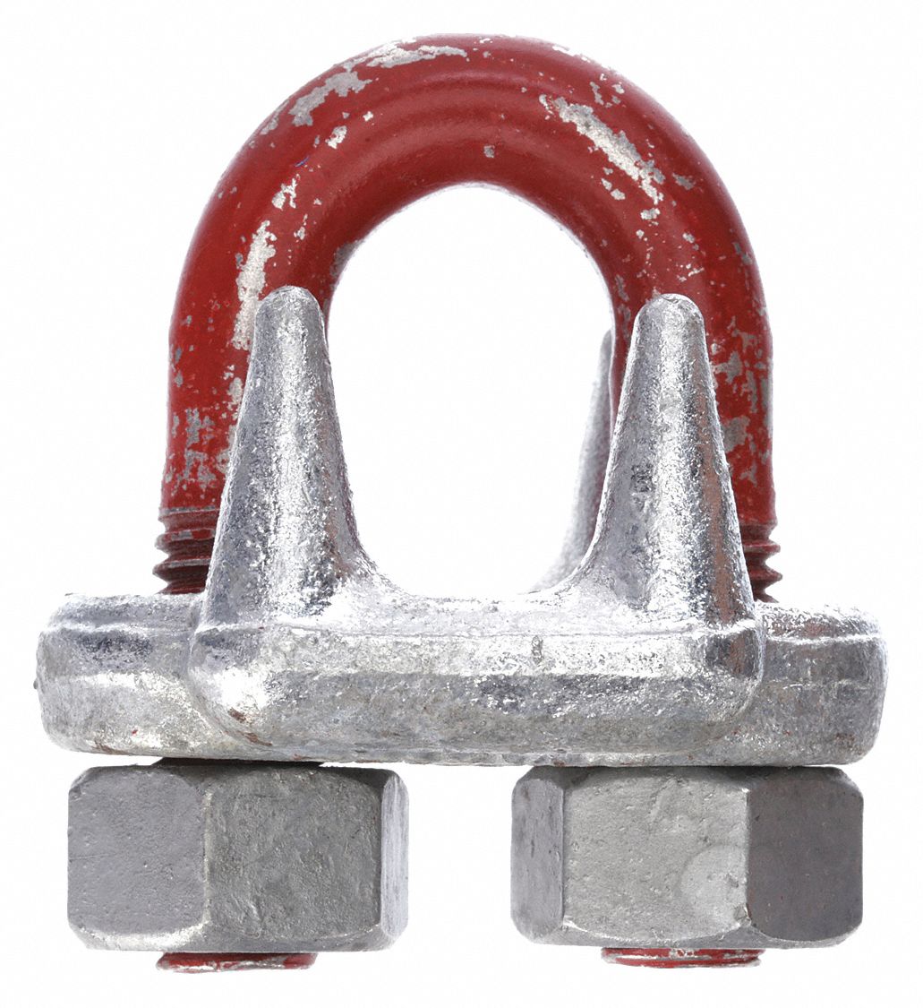 CROSBY Wire Rope U-Bolt Clip: 5/8 in Compatible Rope Dia, 12 in Rope  Turnback Lg, Steel, U-Bolt Clip