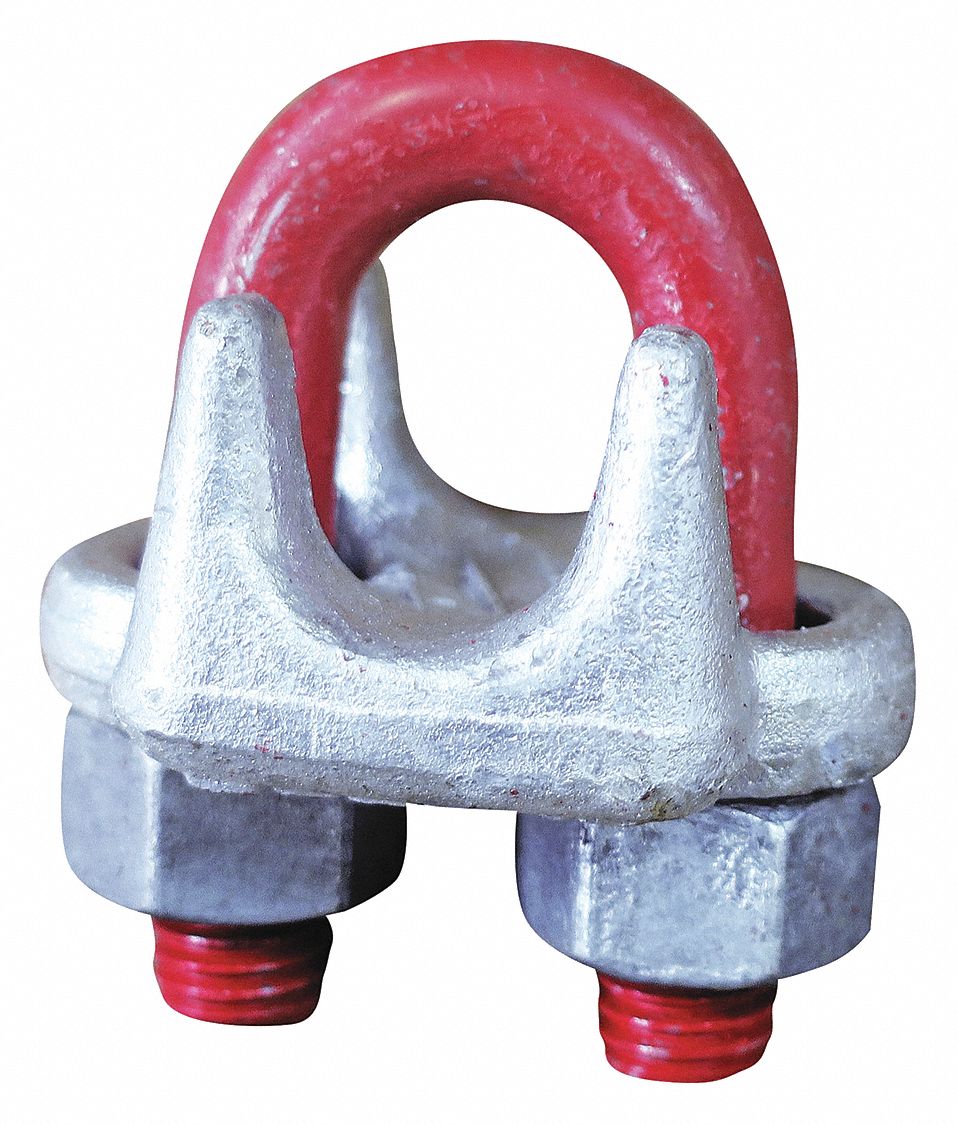 WIRE ROPE U-BOLT CLIP, ¾ IN COMPATIBLE ROPE DIA, 18 IN ROPE TURNBACK L, STEEL, U-BOLT CLIP