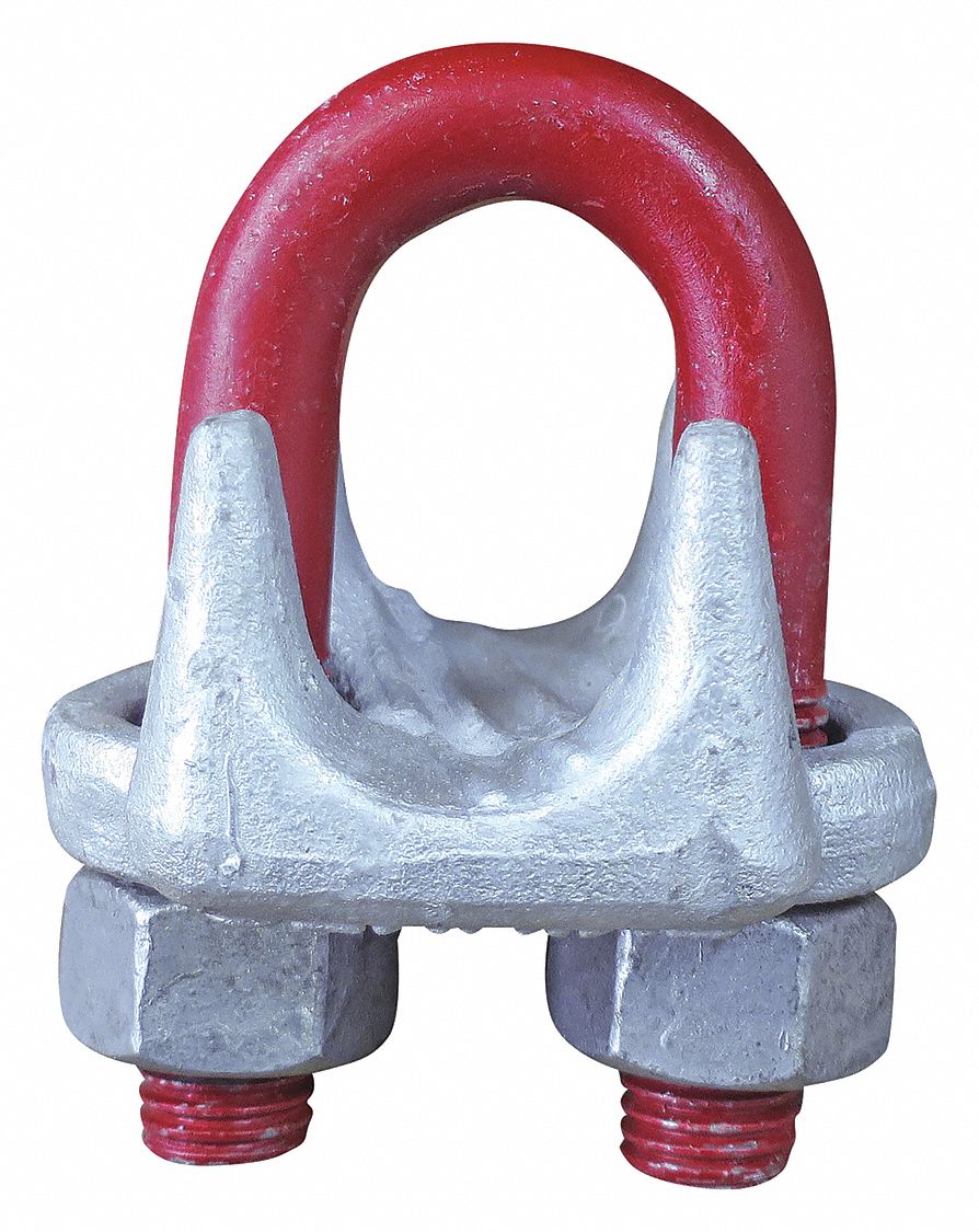 WIRE ROPE U-BOLT CLIP, 1⅛ IN COMPATIBLE ROPE DIA, 34 IN ROPE TURNBACK L, STEEL, FORGED