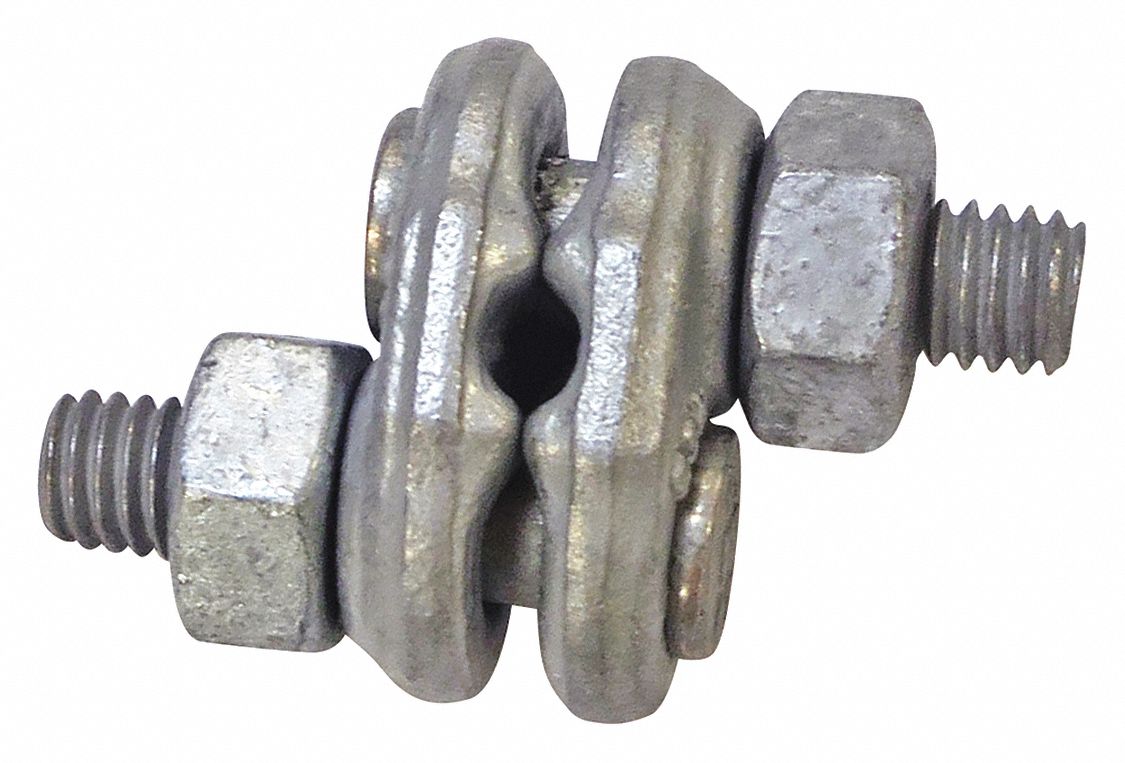 WIRE ROPE DOUBLE-SADDLE CLIP, ¼ IN COMPATIBLE ROPE DIA, 4 IN ROPE TURNBACK L, STEEL