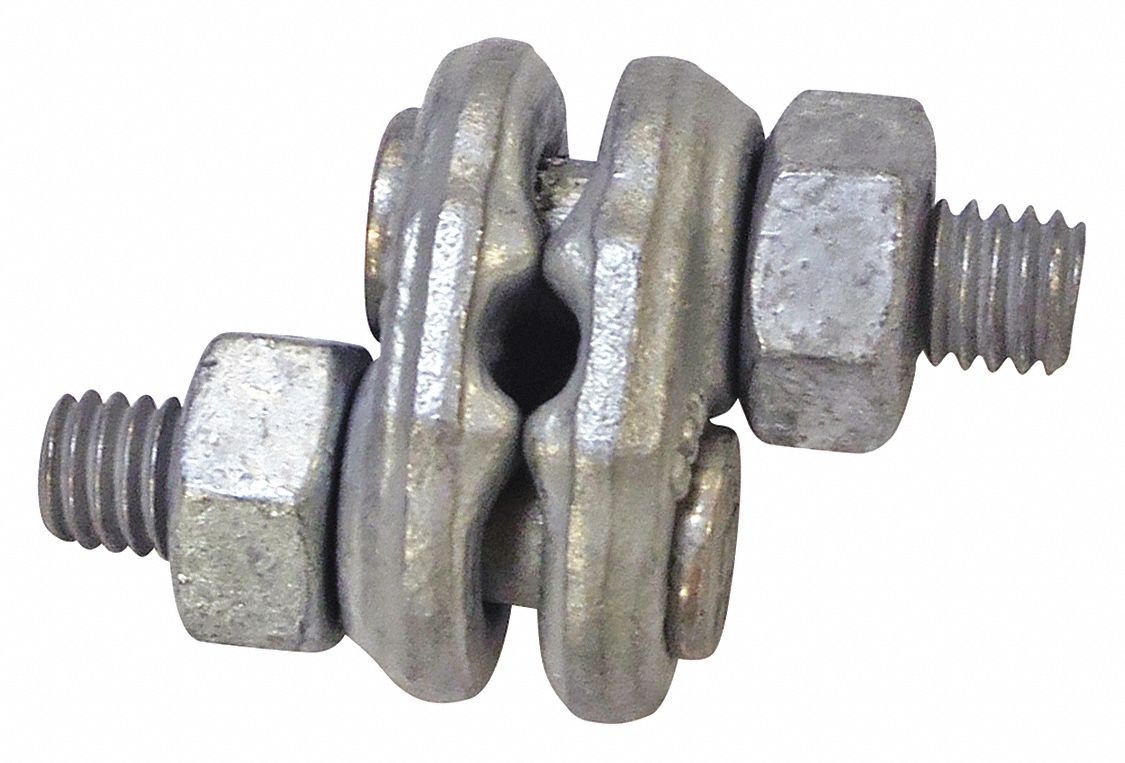 WIRE ROPE DOUBLE-SADDLE CLIP, ⅝ IN COMPATIBLE ROPE DIA, 13½ IN ROPE TURNBACK L, STEEL