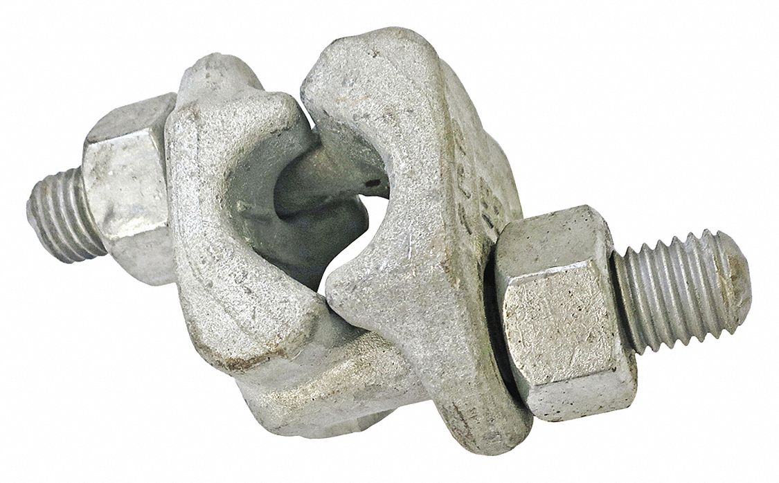 CROSBY Fist Grip, Double Saddle, Steel, 1 1/4 in For Wire Rope Dia., 55