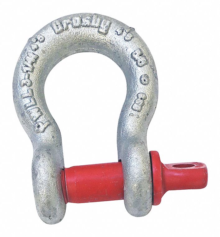 ANCHOR SHACKLE, 1,000 LB WORKING LOAD LIMIT, 13/16 IN COMPATIBLE SLING W