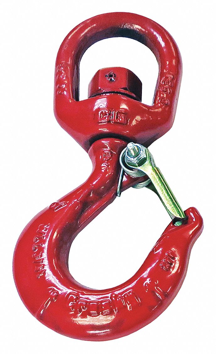 CROSBY HOOK EYE SWIVEL CARBON W/LATCH, 3 TON - Chain and Cable