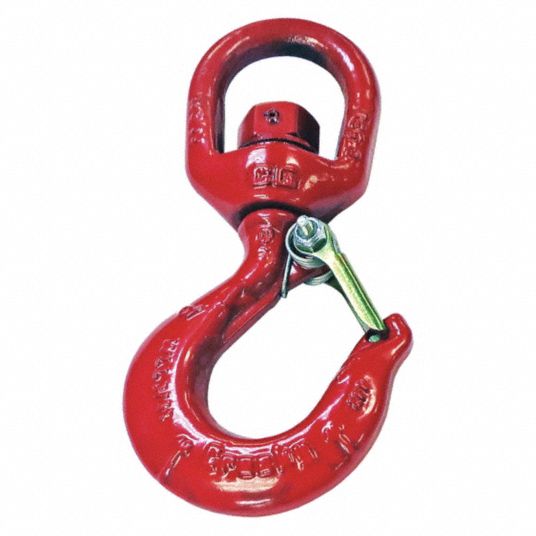 5Ton Slip Hooks Swivel Lifting Hook with Safety Latch,360 Degree Alloy  Steel Rotating Self-Locking Grab Hook ，Heavy Duty for 5Ton Working Load  Limit