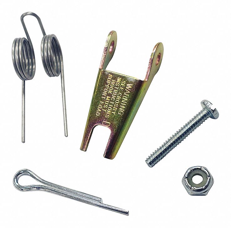 SPRING LATCH, SPRING, 1½ IN LATCH L, PIN,⅛ IN LATCH EYE DIAMETER, ½ IN W BETWEEN EYES