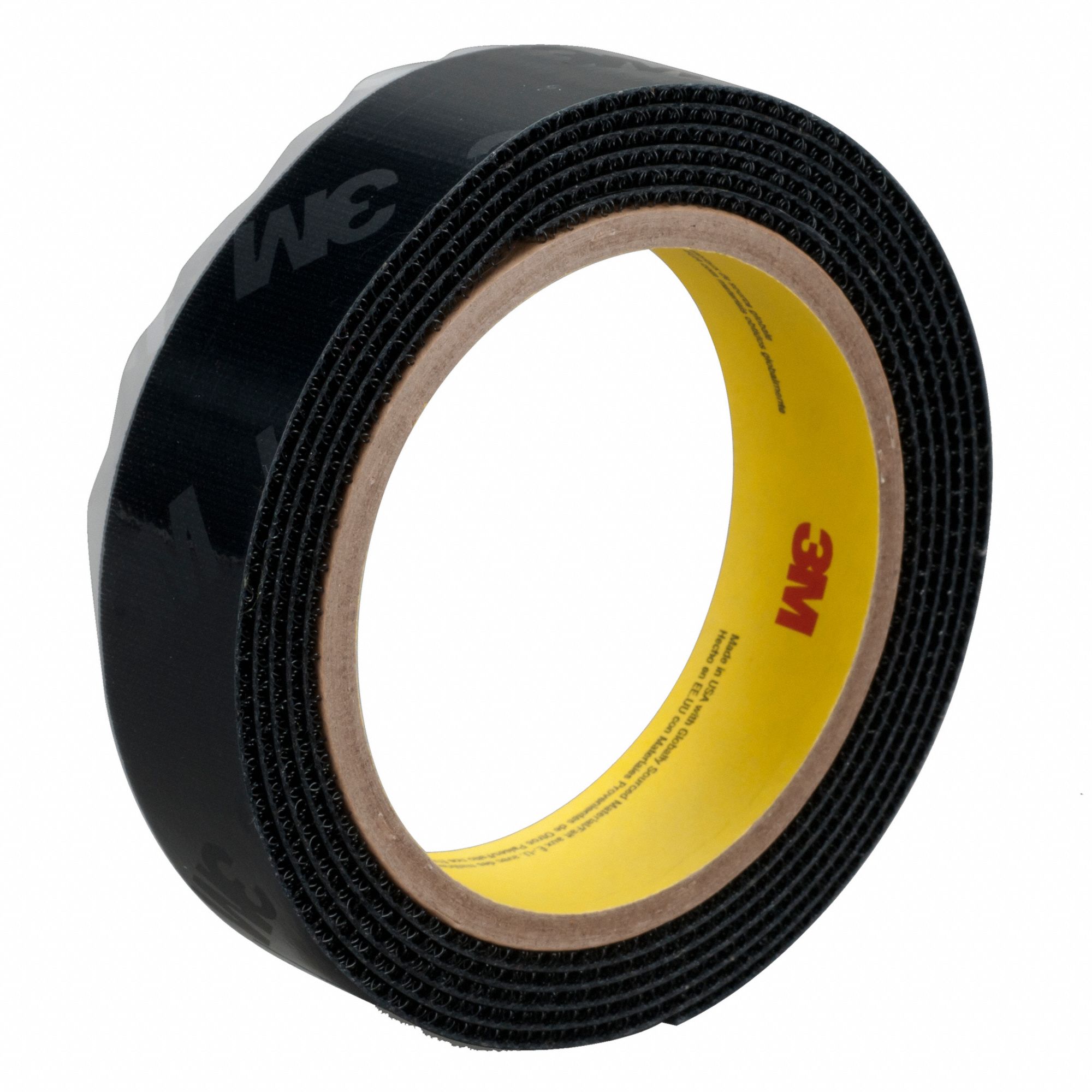 Hook-and-Loop Fastener: Roll, Black, Hook, 5/8 in Overall Wd, 150 ft Overall Lg, Adhesive