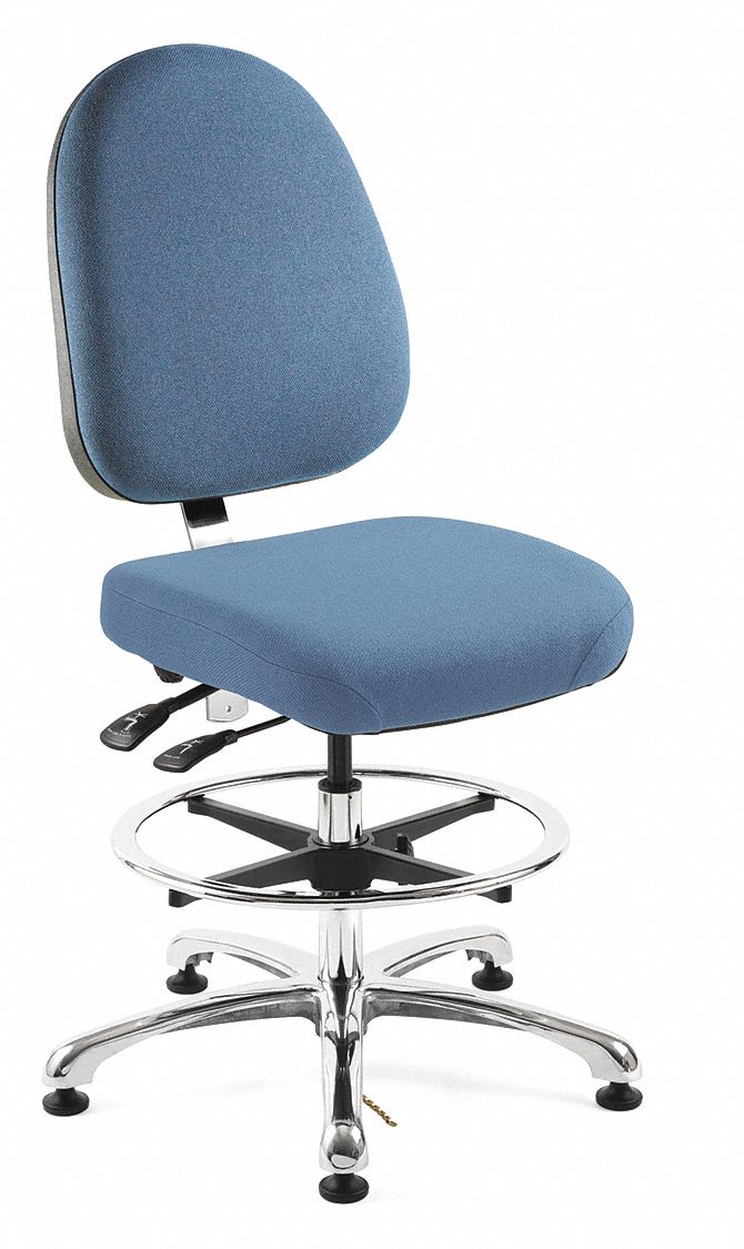 ESD CHAIR,FABRIC,BLUE,TILT,21.5-31.5