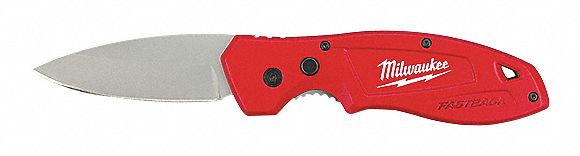 FOLDING KNIFE, 3 IN BLADE L, 4 3/4 IN CLOSED L, 7 3/4 IN OVERALL L, PLASTIC, STRAIGHT