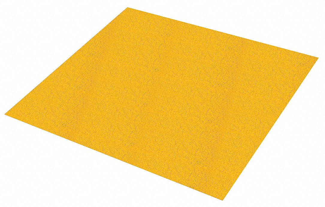 Yellow, Plastic/Fiberglass Antislip Sheet, Installation Method: Adhesive or Fasteners, Square Edge T