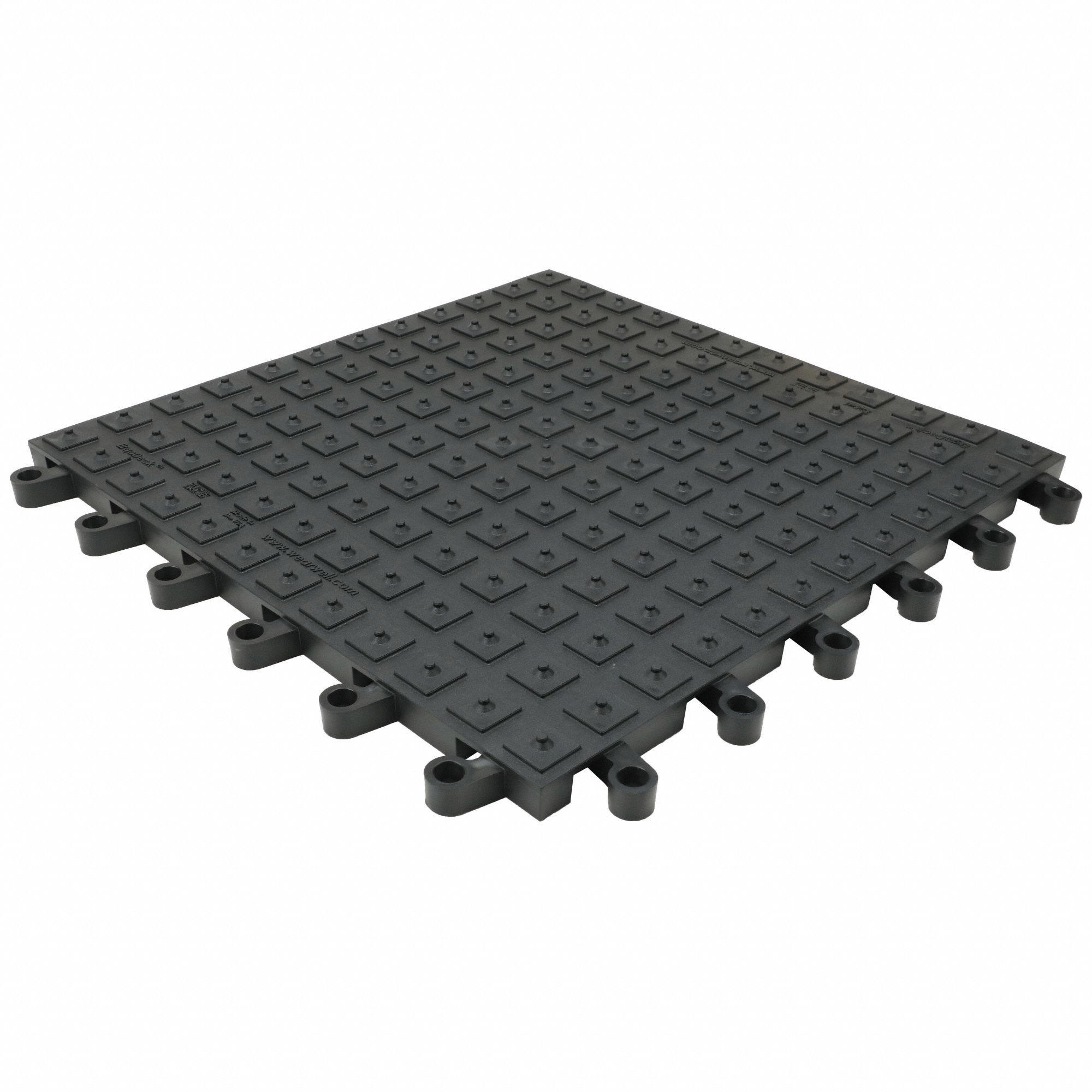 Interlocking Antifatigue Mat Tile: Interlocking Antifatigue Mat Tile, 18 in x 18 in, Black, 10 PK