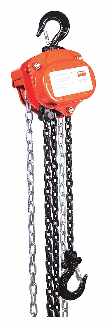 MANUAL CHAIN HOIST, HOOK MOUNTED - NO TROLLEY, 1,000 LB LIFTING CAPACITY, 20 FT LIFT L