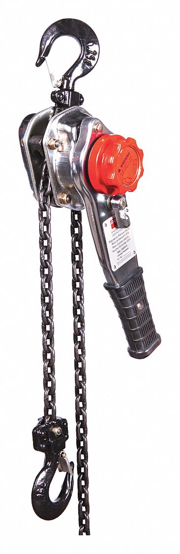 LEVER CHAIN HOIST, HOOK MOUNTED - NO TROLLEY, 1,500 LB LIFTING CAPACITY, 20 FT LIFT L