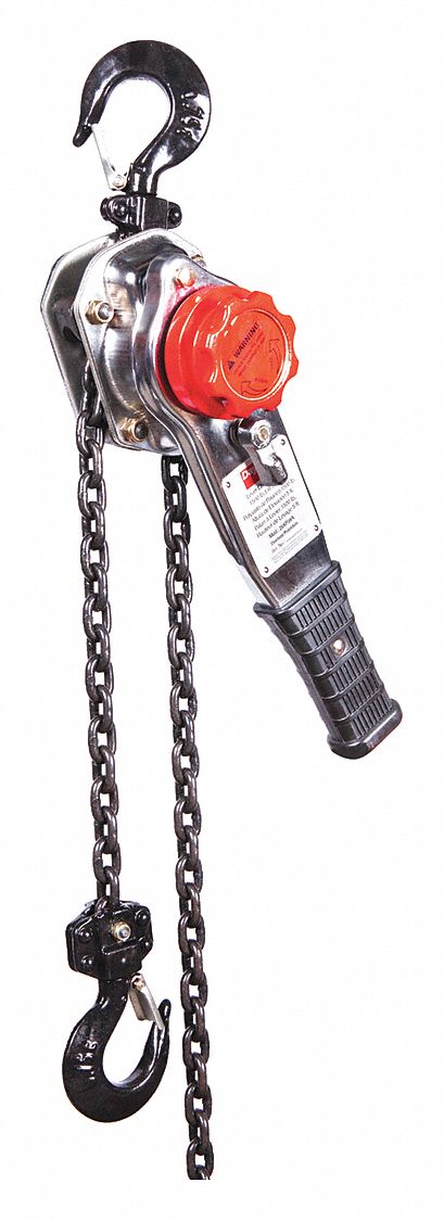 LEVER CHAIN HOIST, HOOK MOUNTED - NO TROLLEY, 1,500 LB LIFTING CAPACITY, 5 FT LIFT L