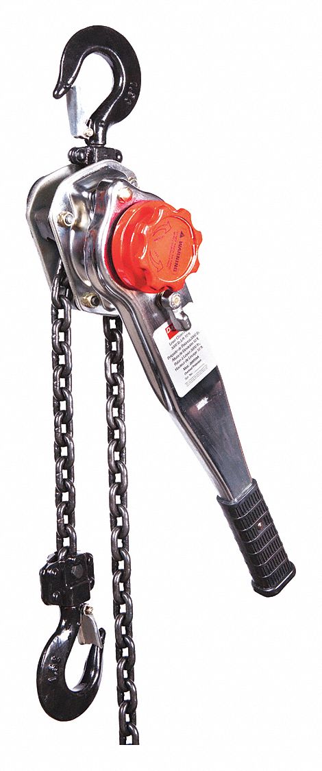 LEVER CHAIN HOIST, HOOK MOUNTED - NO TROLLEY, 3,000 LB LIFTING CAPACITY, 10 FT LIFT L