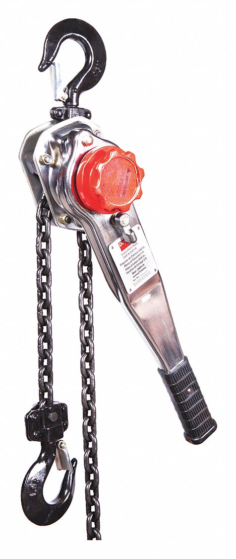 LEVER CHAIN HOIST, HOOK MOUNTED - NO TROLLEY, 3,000 LB LIFTING CAPACITY, 5 FT LIFT L