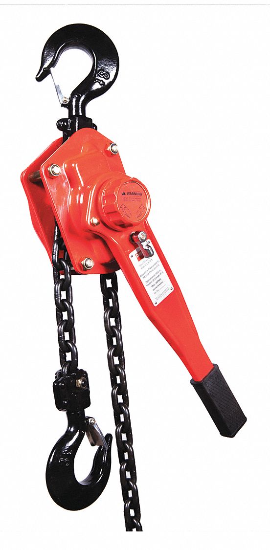 LEVER CHAIN HOIST, HOOK MOUNTED - NO TROLLEY, 6,000 LB LIFTING CAPACITY, 20 FT LIFT L, 3 TON