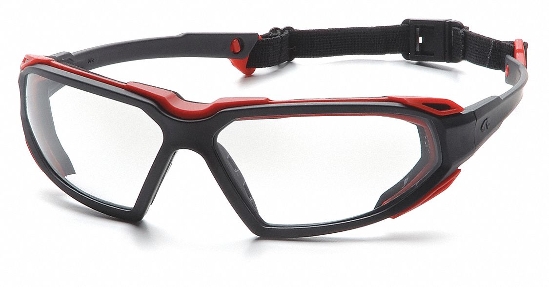PYRAMEX, AntiFog /AntiScratch, Wraparound Frame, Safety Glasses