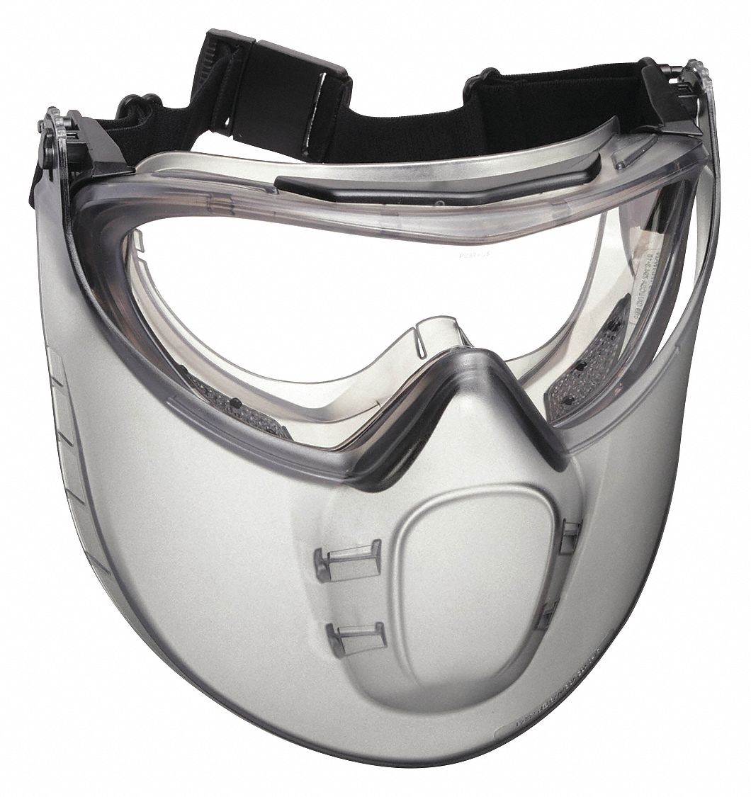 SAFETY GOGGLES W/ FACESHIELD, TRADITIONAL, PVC/PC, ANTI-FOG, GREY/CLEAR, CSA, UNIVERSAL, UNISEX