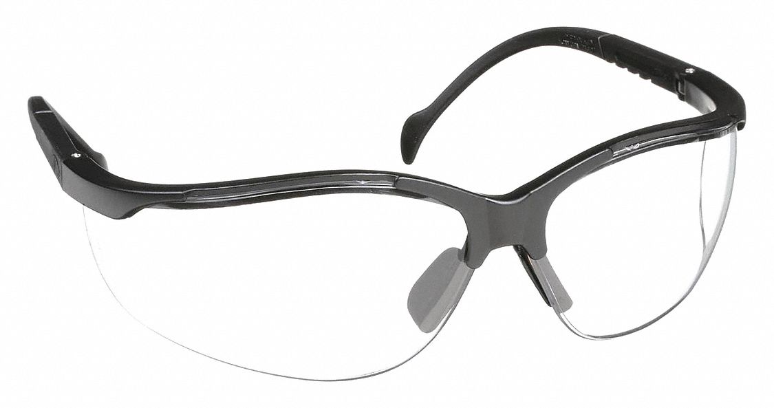 SAFETY GLASSES, FRAMELESS, BLACK, POLYHEXAMETHYLENE ADIPTIMIDE, ANTI-SCRATCH, CSA