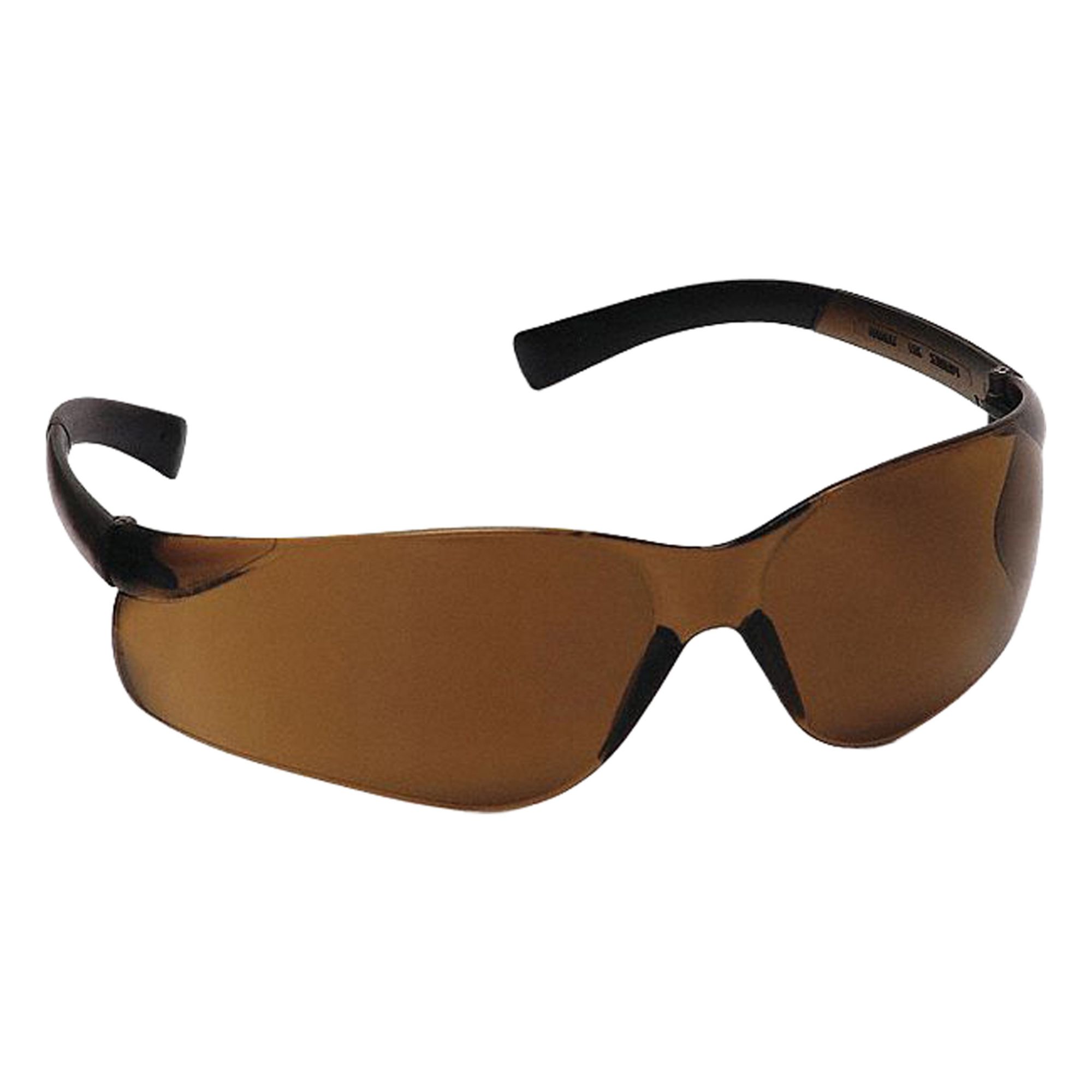 Safety Glasses: Amber Lens, Frameless, Scratch-Resistant, Brown Frame, Ztek(R) Series