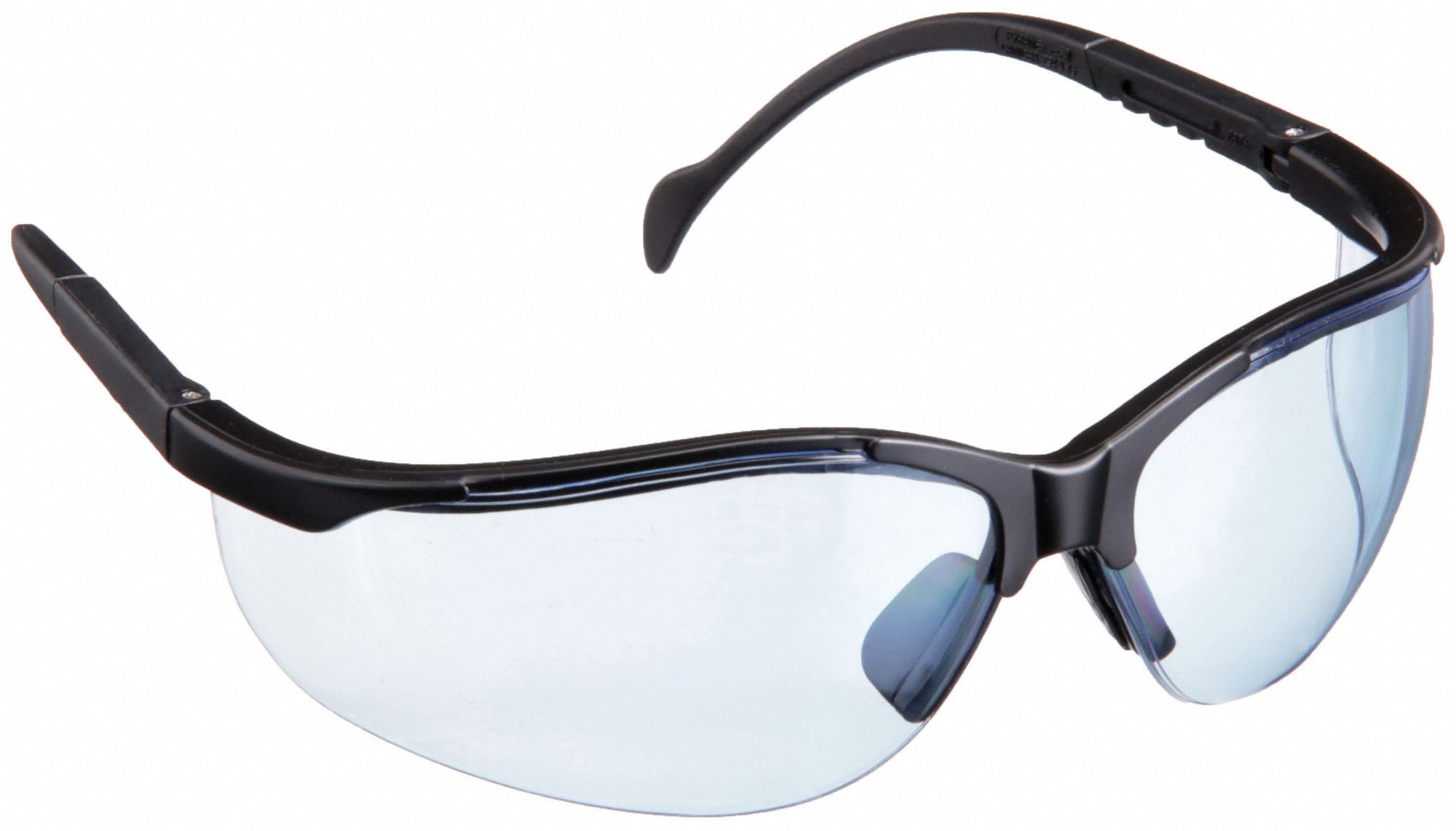 Safety Glasses: Blue Lens, Half-Frame, Scratch-Resistant, Black Frame, Venture II(R) Series