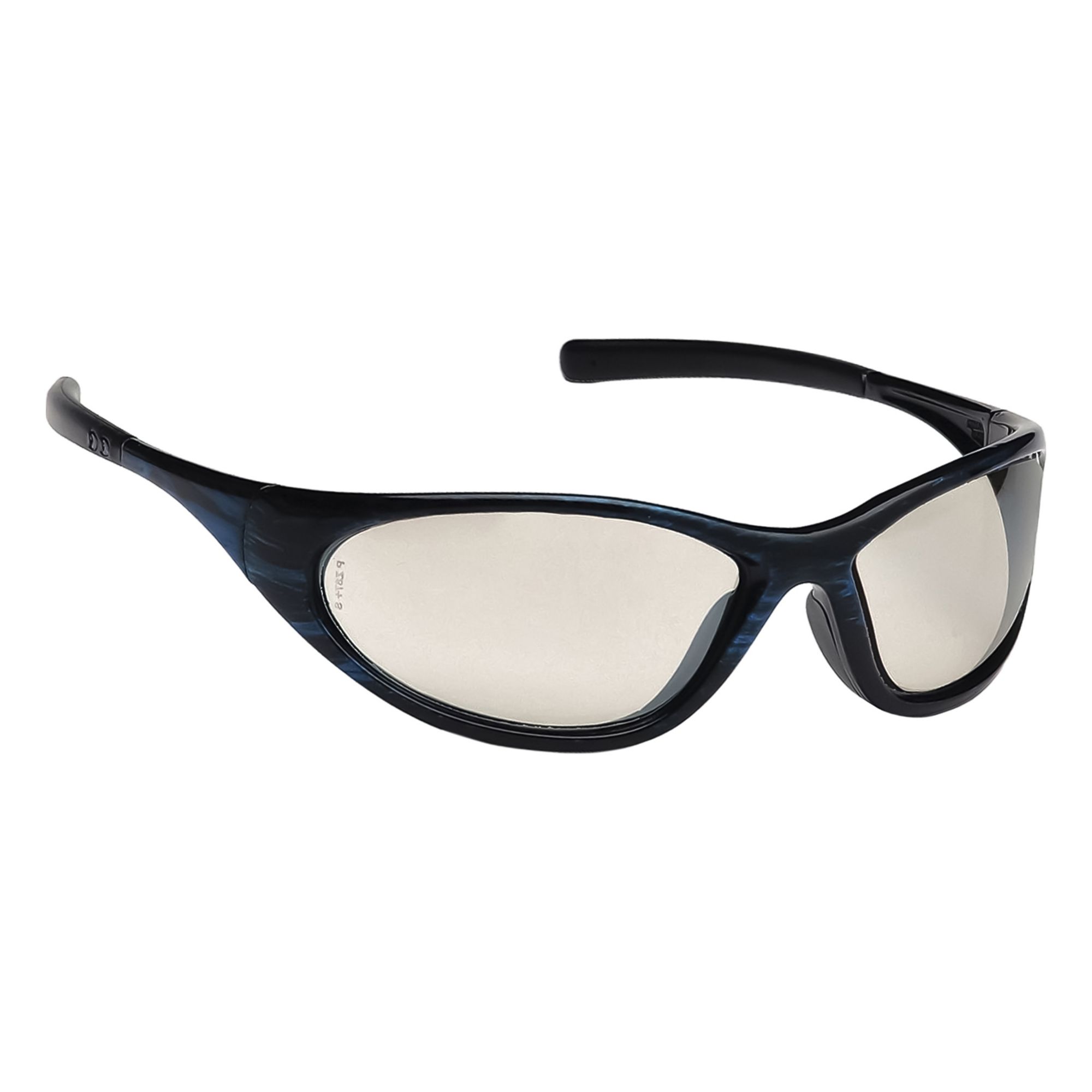 Safety Glasses: Gray Lens, Full-Frame, Indoor/Outdoor/Mirrored/Scratch-Resistant