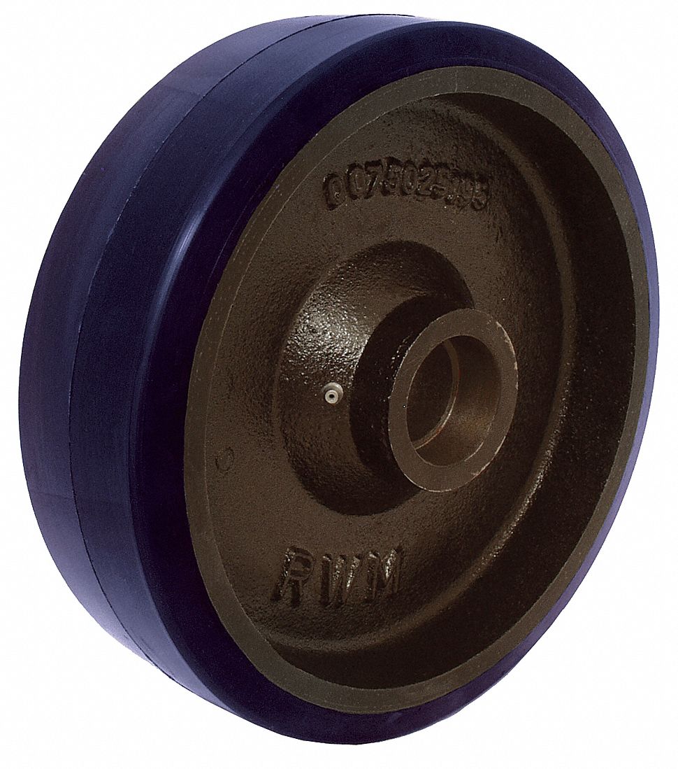 Caster Wheel: 8 in Wheel Dia., 4 in Wheel Wd, Polyurethane, 3, 500 lb Load Rating