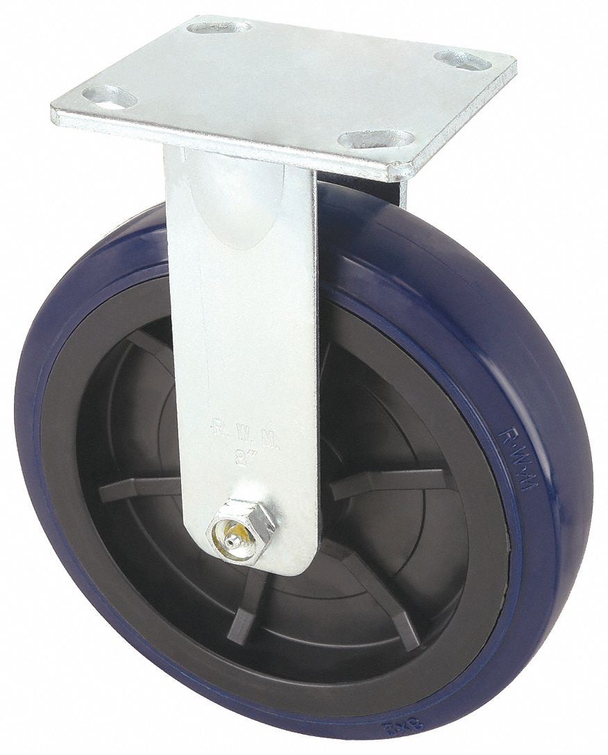 Rigid Plate Caster, Polyurethane, 1000 lb.
