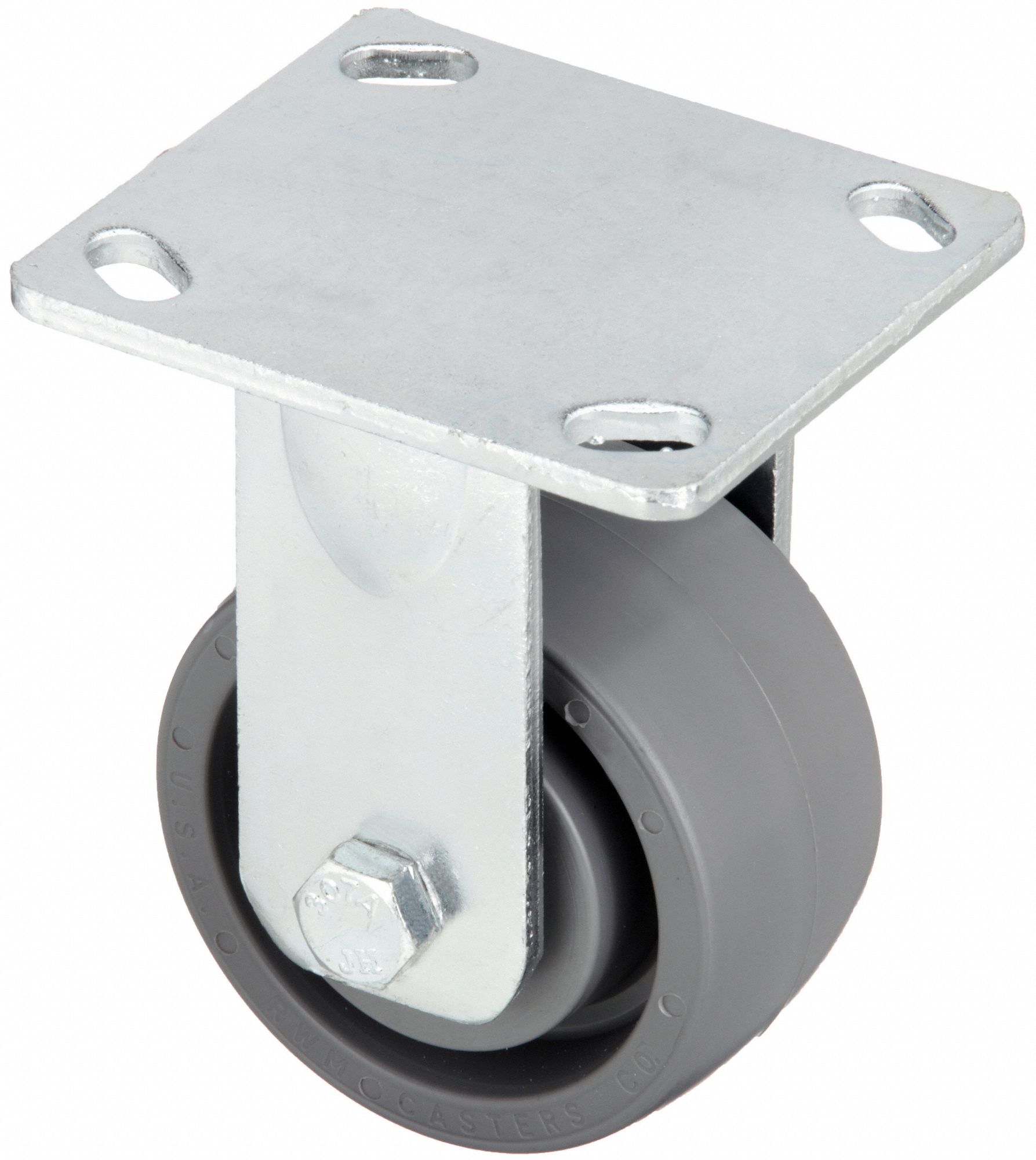 Plate Caster, Rigid, Elastomer, 6 1/2"H