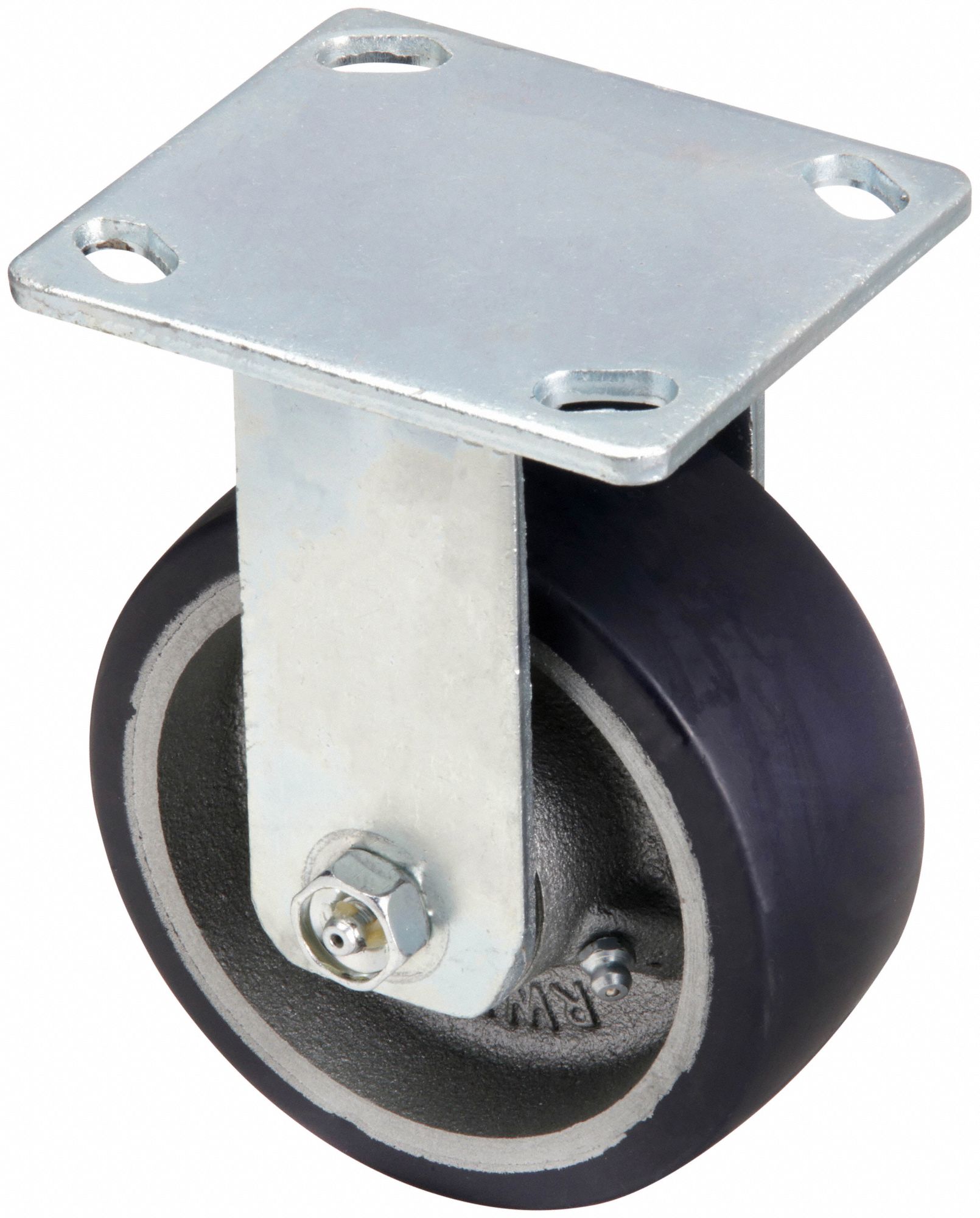 Plate Caster, Rigid, Polyurethane, 7 1/2"H