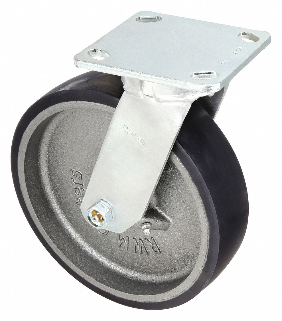 RWM, 8 in Wheel Dia., 1500 lb, Kingpinless Plate Caster 29XV2947UIR
