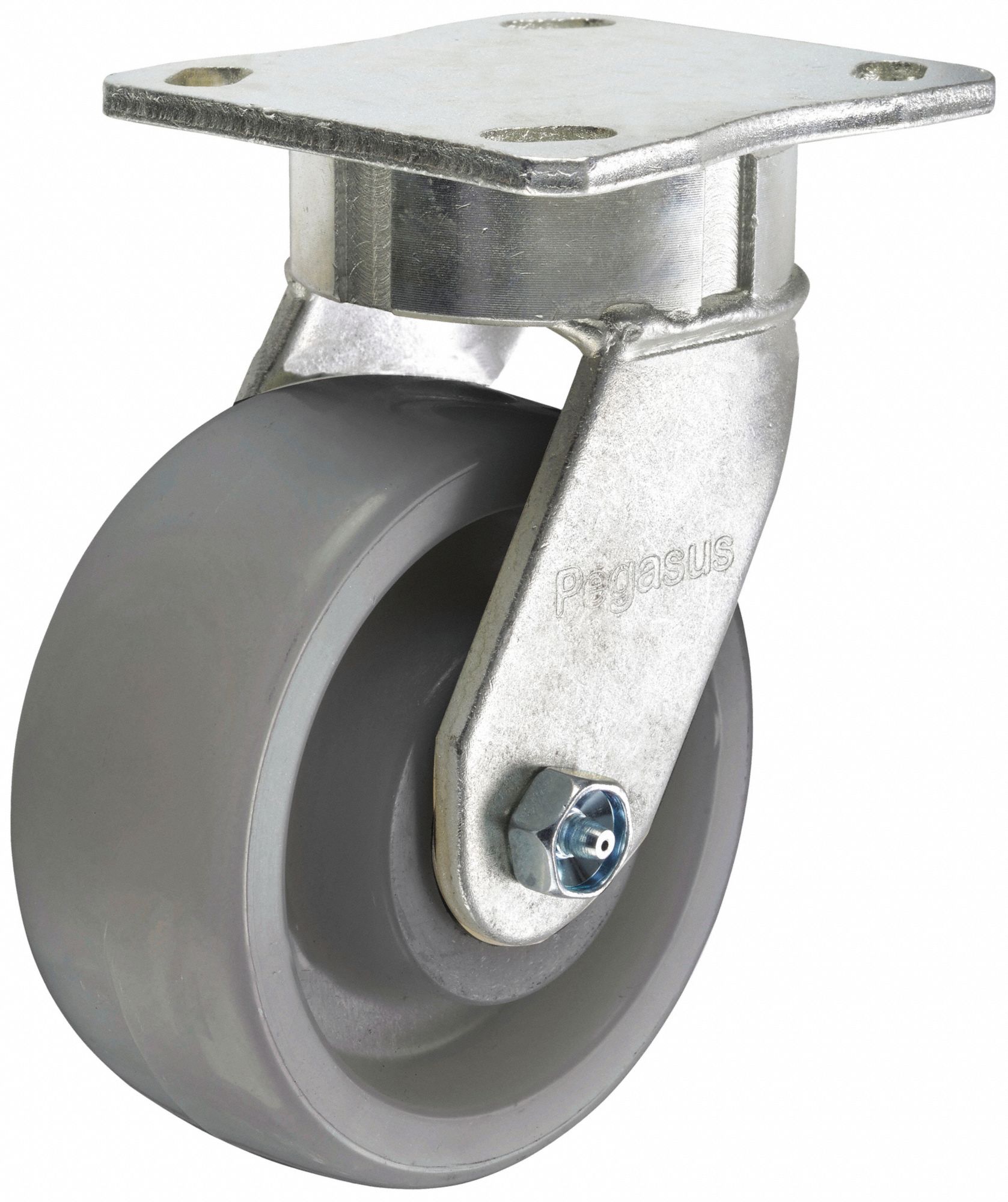 Plate Caster, Swivel, Nylon, 10 1/8"H