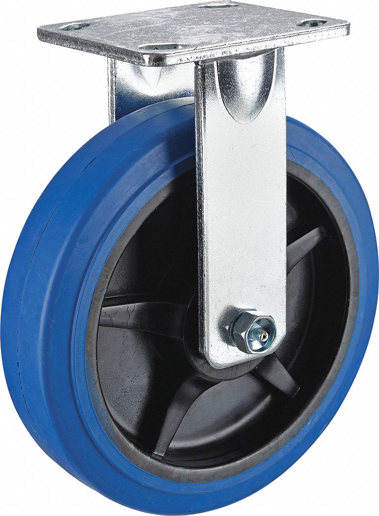 Plate Caster: Corrosion-Resistant/Debris-Resistant/Maint Free/Quiet-Roll, Rigid