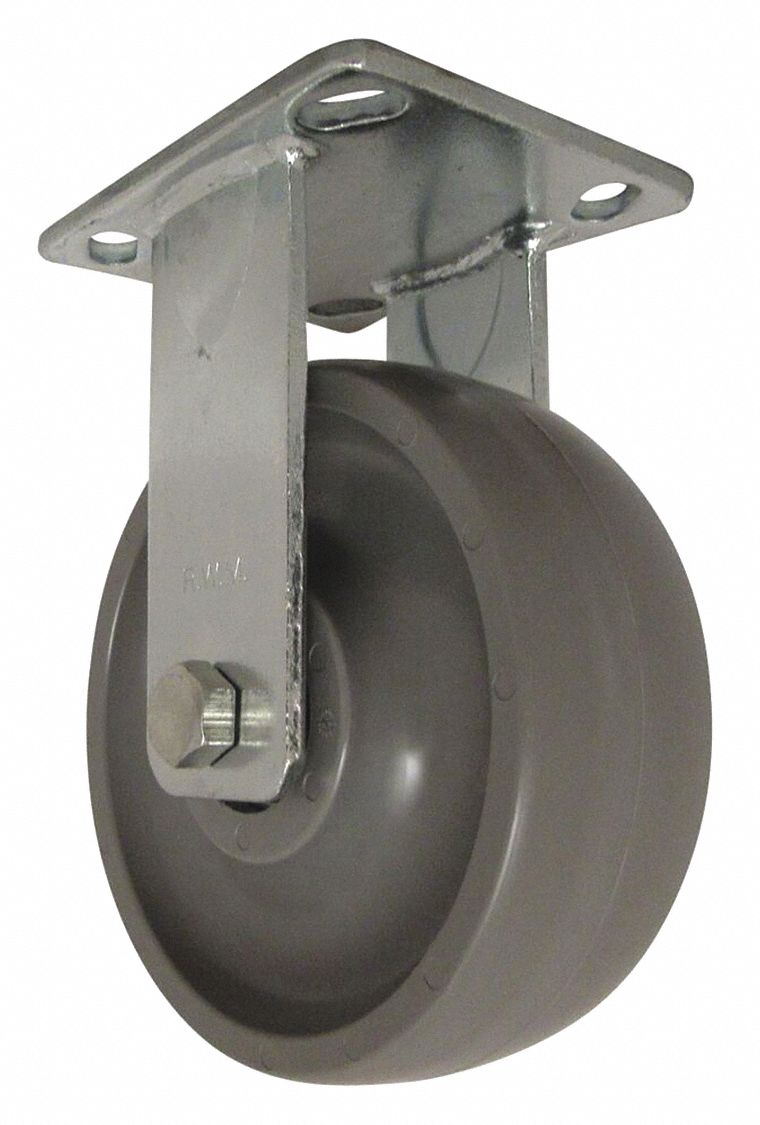 RWM Kingpinless Plate Caster 6 in Wheel Dia., 1500 lb, 7 1/2 in