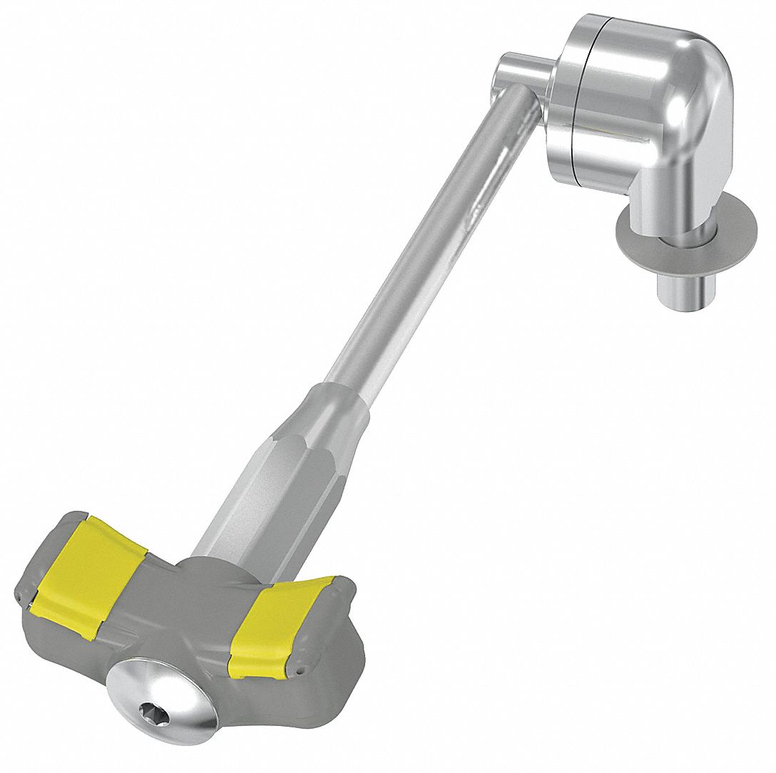 Plumbed Eyewash: Std, Eyes Coverage, Swing Down, Center, Chrome-Plated Brass Pipe