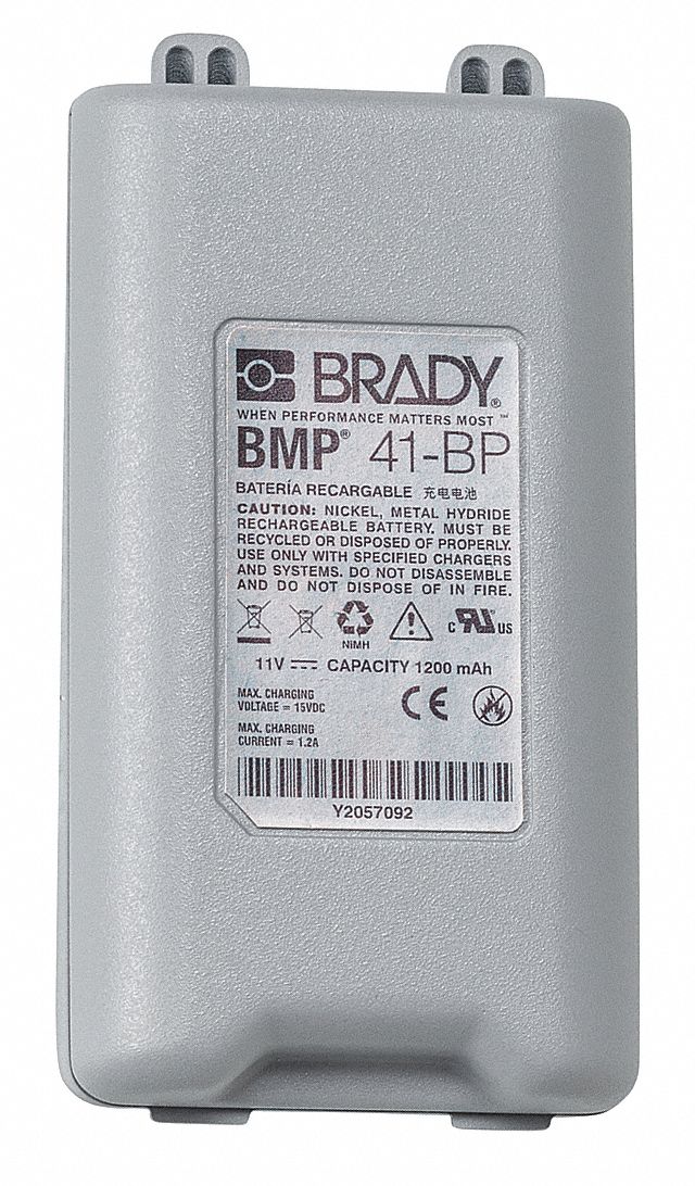 BRADY Battery Pack, For Use With Mfr. No. BMP(R)41, BMP(R)61, 45/16 in