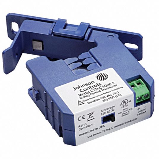 JOHNSON CONTROLS Current Transducer: 20/100/150, 0 to 10V DC, Self Powered,  600V AC, 50/60